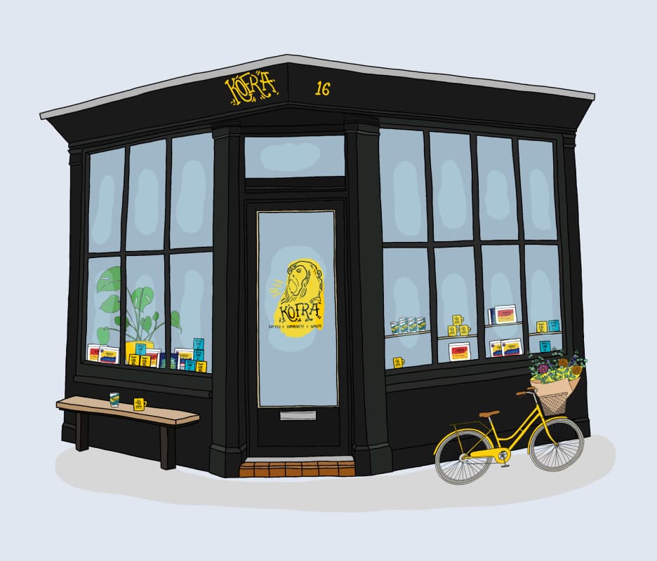 Image showing an illustration of a Kofra coffee shop