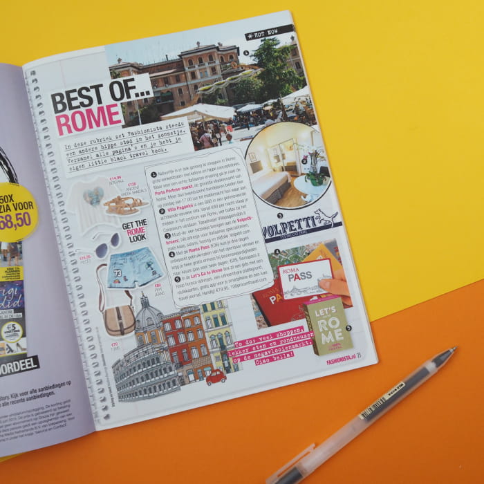 Fashionista Magazine Roma Skyline illustration