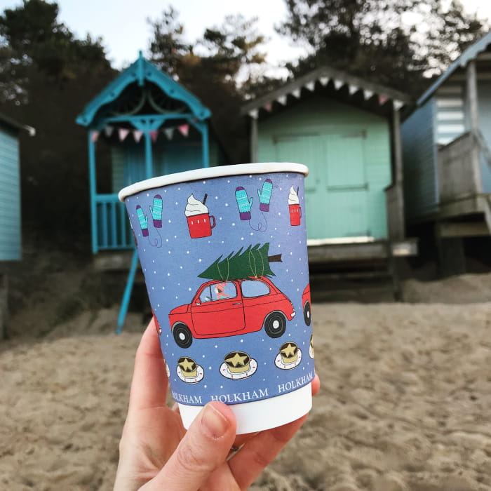 Holkham design on a Christmas coffee cup
