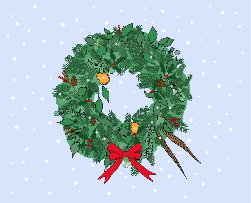 Christmas wreath illustration