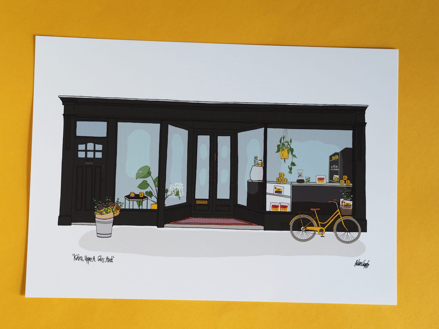 Kofra St Giles Street coffee shop print