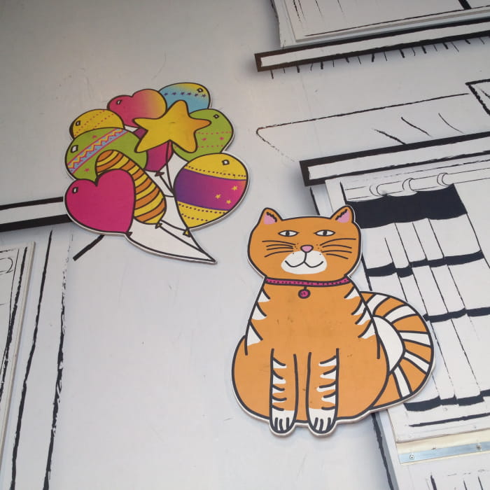 Balloons prop created from an illustration